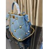 Valentino small Roman Stud Light Blue Nappa Leather Bag