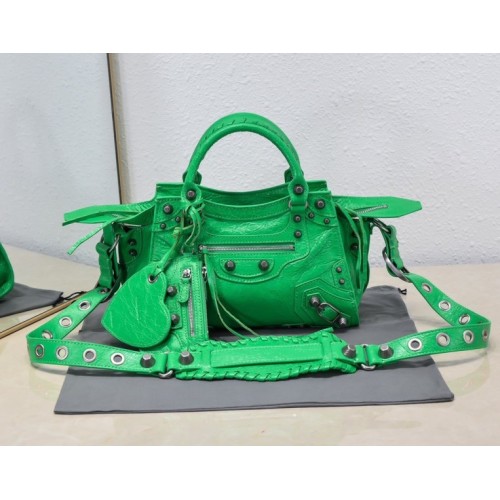 Balenciaga hot green cagole XS handle bag