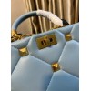 Valentino small Roman Stud Light Blue Nappa Leather Bag