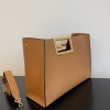 Fendi Way large leather tote brown