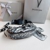 Balenciaga Le Cagole white graffiti XS black shoulder bag