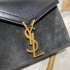 YSL Cassandra Monogram Bag in Box leather and Suede black