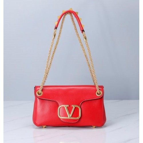 Valentino Garavani Stud Sign red leather bag