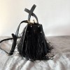 Valentino Vlogo Small leather with feathers bag