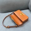 Celine Triomphe Shoulder Bag Shiny Calfskin Brown