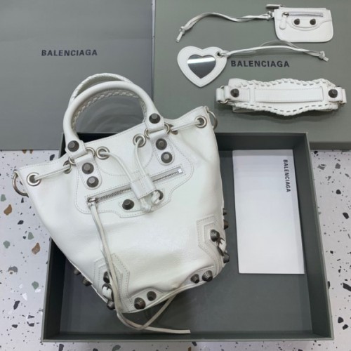 Balenciaga white medium bucket