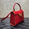 Valentino Garavani Rockstud Alcove red leather tote bag