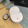 Versace V belt white leather bag