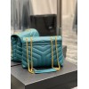 YSL Loulou small quilted blue leather shoulder bag