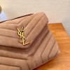 YSL Loulou Bag Y-Quilted brown suede medium bag