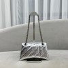 Balenciaga Crush small chain-strap silver shoulder bag