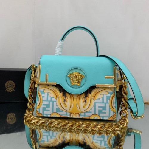 Fendi x Versace Fendace La Medusa Blue Medium Handbag