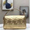 Fendi BAGUETTE Golden leather bag 26cm