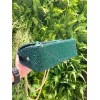 VALENTINO GARAVANI Crystal-embellished Roman stud green shoulder bag
