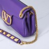 Valentino Garavani Stud Sign purple leather bag