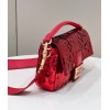 Fendi Baguette Medium Red Sequined Bag