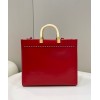 Fendi Sunshine Red Leather Tote Bag 36cm