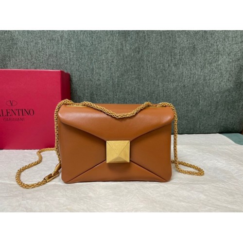 Valentino Garavani One Stud Mini Brown Leather Bag