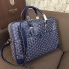 Goyard Ambassade PM document case blue leather bag