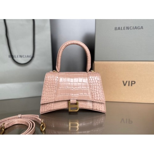 Balenciaga hourglass beige crocodile XS bag