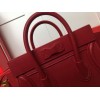 Celine NANO LUGGAGE SHOULDER BAG IN RED SMOOTH CALFSKIN