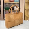 Bottega Veneta Intrecciato lamp skin tote brown velvet bag 609175