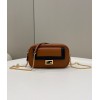 Fendi Easy 2 Baguette Brown Leather Bag