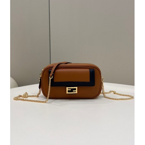 Fendi Easy 2 Baguette Brown Leather Bag