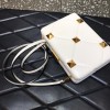 Valentino Garavani rockstud alcove white leather shoulder box bag