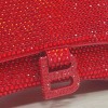 Balenciaga Hourglass S Rhinestone Red Bag