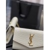 YSL UPTOWN chain wallet white crocodile bag