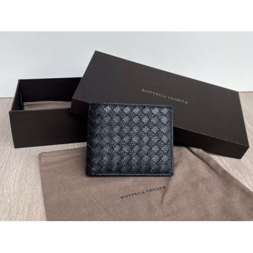 Bottega Veneta woven black leather wallet