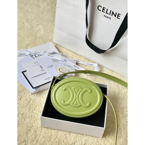 Celine Oval Cuir Triomphe green calfskin bag