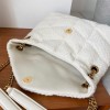 YSL LouLou Medium Quilted White Tweed Bag