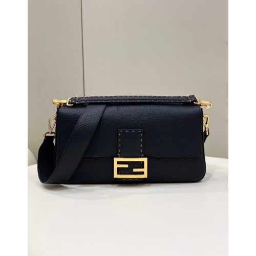 FENDI Baguette large black leather bag