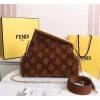 Fendi first brown medium suede bag