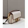 Fendi Baguette white FF canvas bag