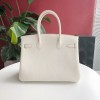 Hermes Togo Birkin White Leather Silver 30cm