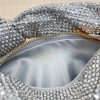 Bottega Veneta Silver Glitter Rhinestone Knot Handle Bag