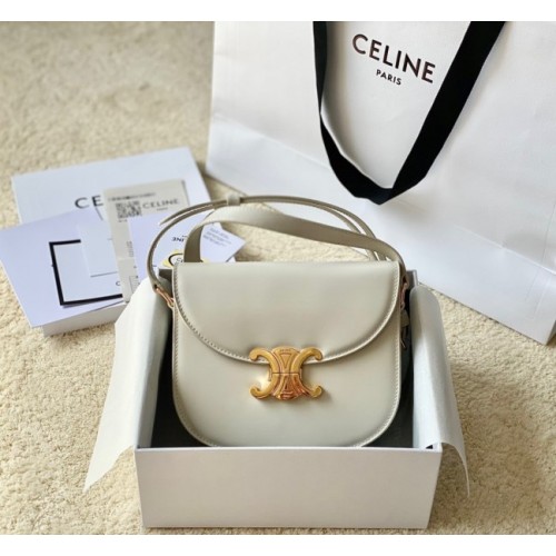 Celine Teen Besace Triomphe white bag