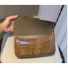 Hermes Shiny Crocodile Constance Brown Bag