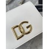 DG Logo mini white leather shoulder bag