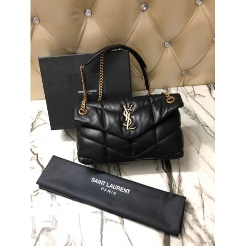 YSL LOULOU PUFFER SMALL BAG LAMBSKIN BLACK