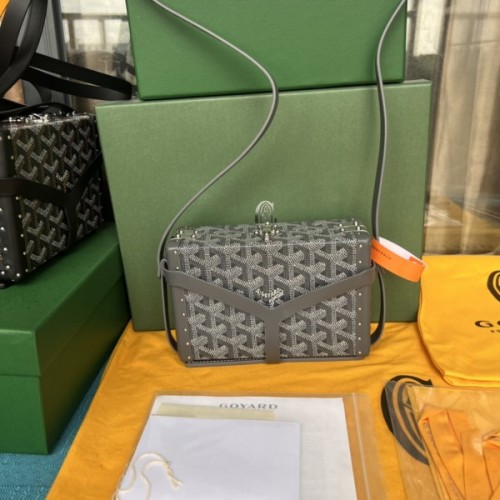 Goyard Minaudiere Coated Gray Canvas Bag