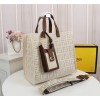 Fendi FF monogram totebag in white F0608