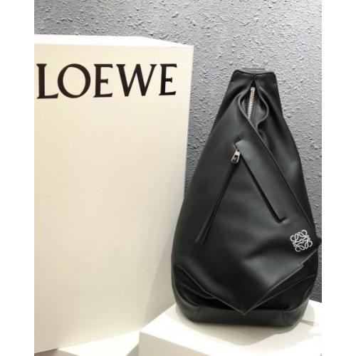 Loewe Anton grained calfskin backpack in black