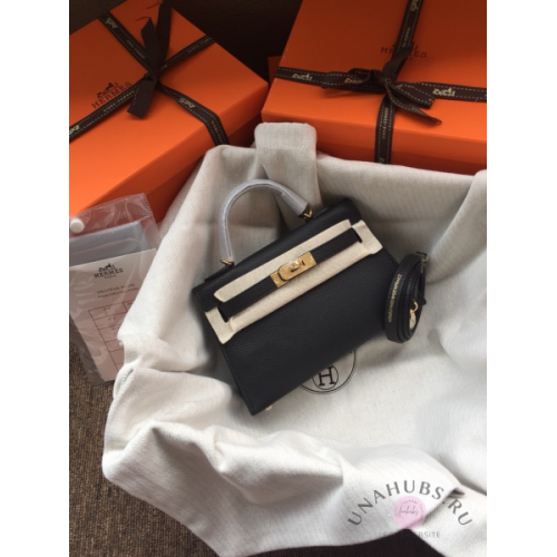 Hermes Kelly Mini Black Leather