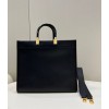 FENDI Sunshine Fendace Printed Black Shopper Bag