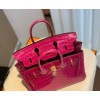 Hermes birkin pink crocodile 25/30cm