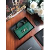 D&G calfskin crystal DG logo patch green handbag